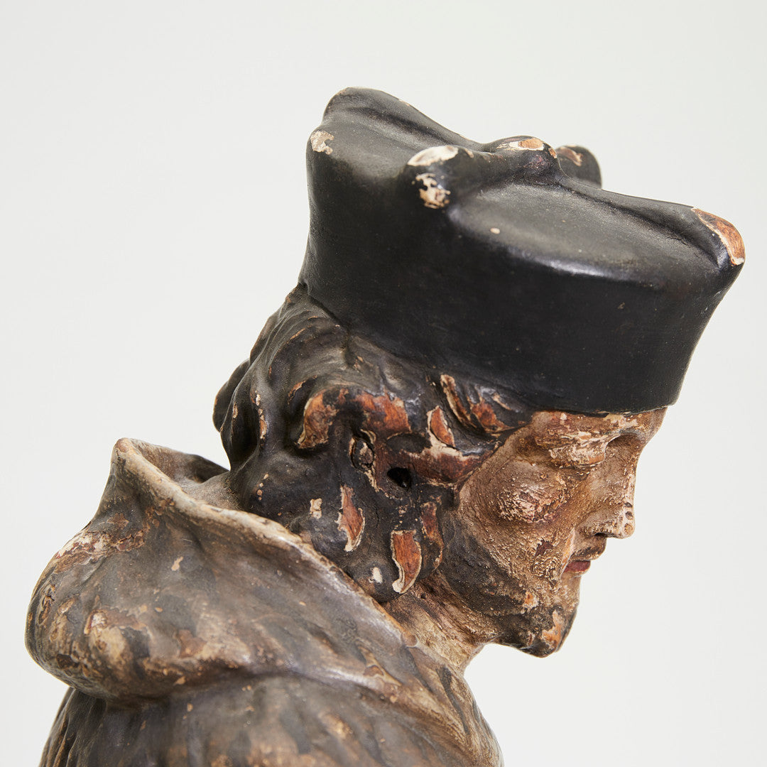 Antique Carved Linden Wood  Sculpture of "Saint John of Nepomuk", Europe, mid 19th Century