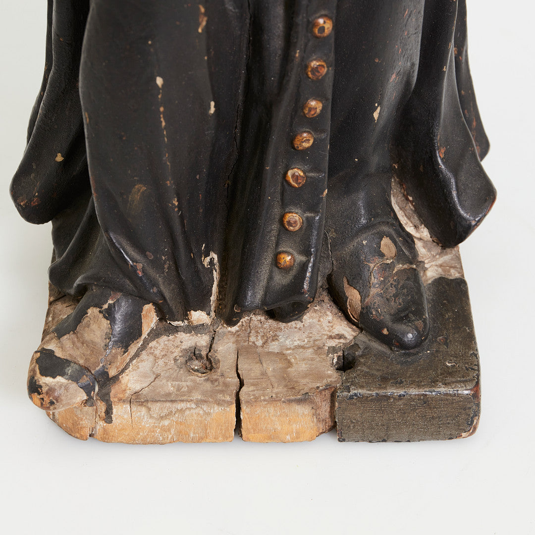 Antique Carved Linden Wood  Sculpture of "Saint John of Nepomuk", Europe, mid 19th Century