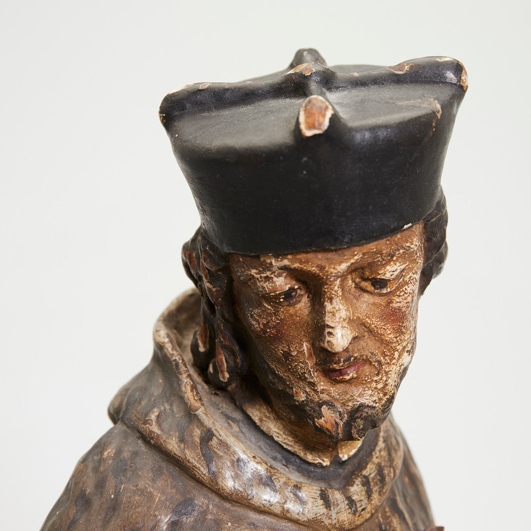 Antique Carved Linden Wood  Sculpture of "Saint John of Nepomuk", Europe, mid 19th Century