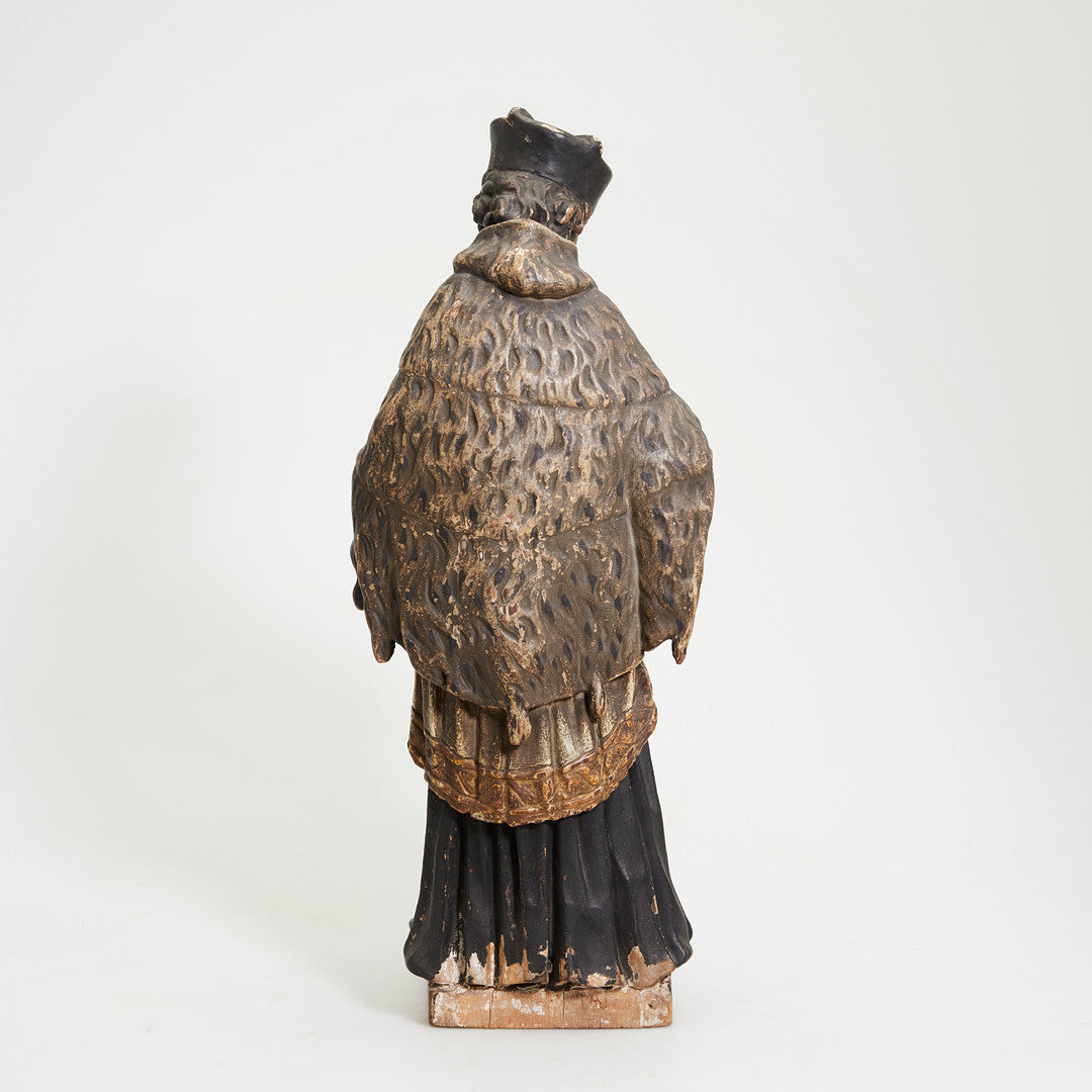 Antique Carved Linden Wood  Sculpture of "Saint John of Nepomuk", Europe, mid 19th Century