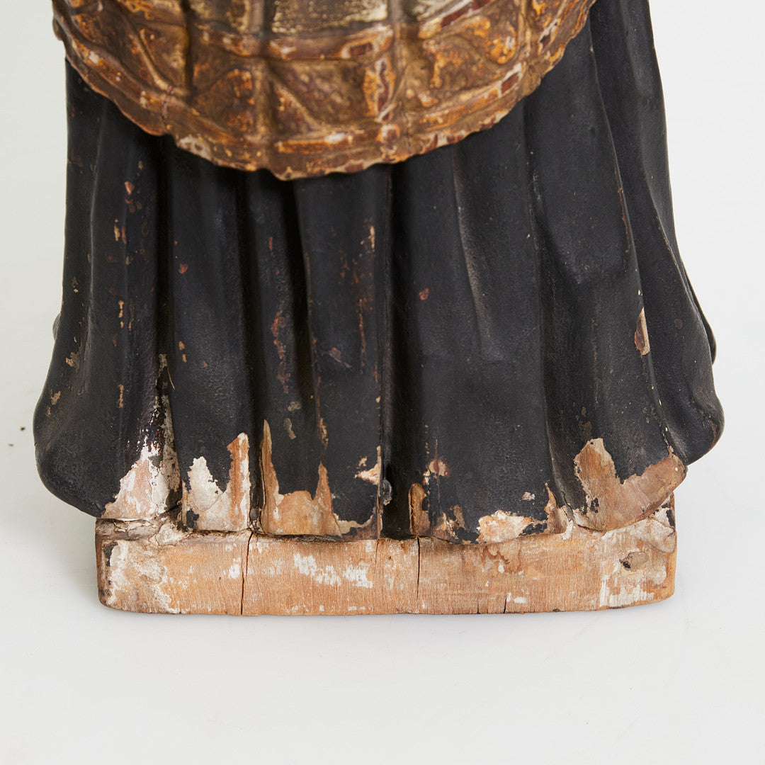 Antique Carved Linden Wood  Sculpture of "Saint John of Nepomuk", Europe, mid 19th Century