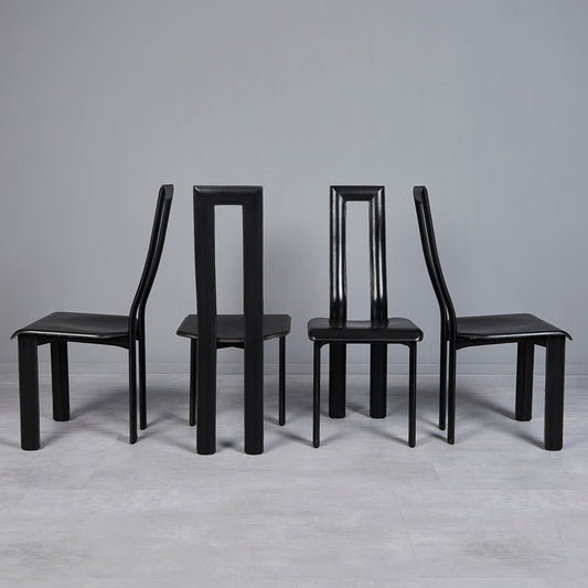 Set of 4pcs "Regia" Chairs, Ycami Collection by Antonello Mosca, Italy, early 1980s