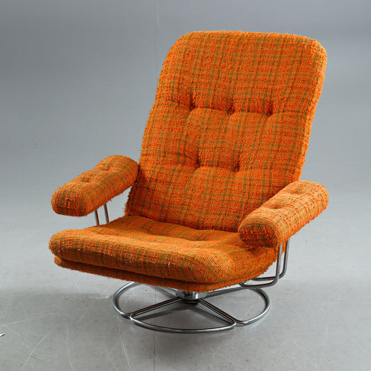 "Sonata" Swivel Chair by Dahléns Armchair Industry Dalum, Sweden, 1970s