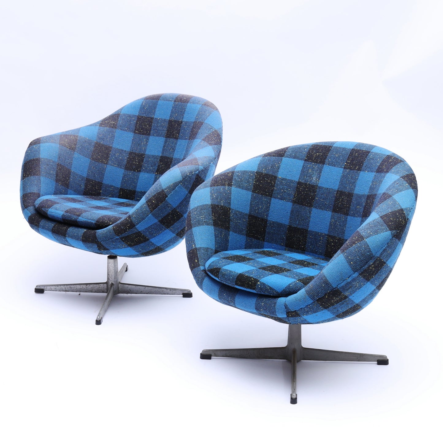 A Pair of Swivel Armchairs, Upholstered Seat, 1960/70s