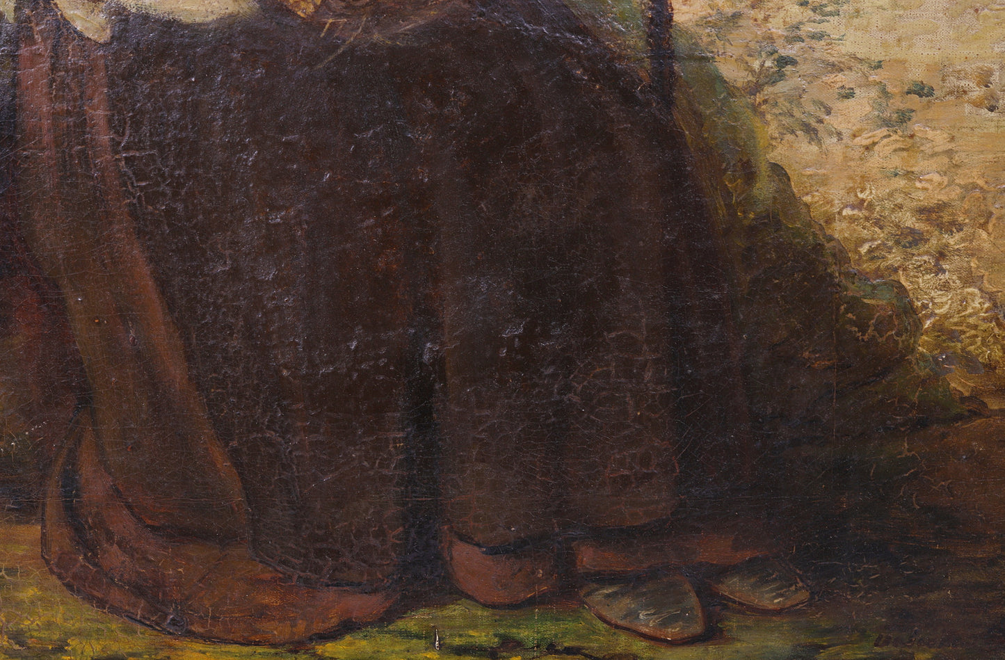 "The Peasant Girl" – Oil on Canvas after Giacomo Ceruti by P. Valeriani, Italian School, 19th Century