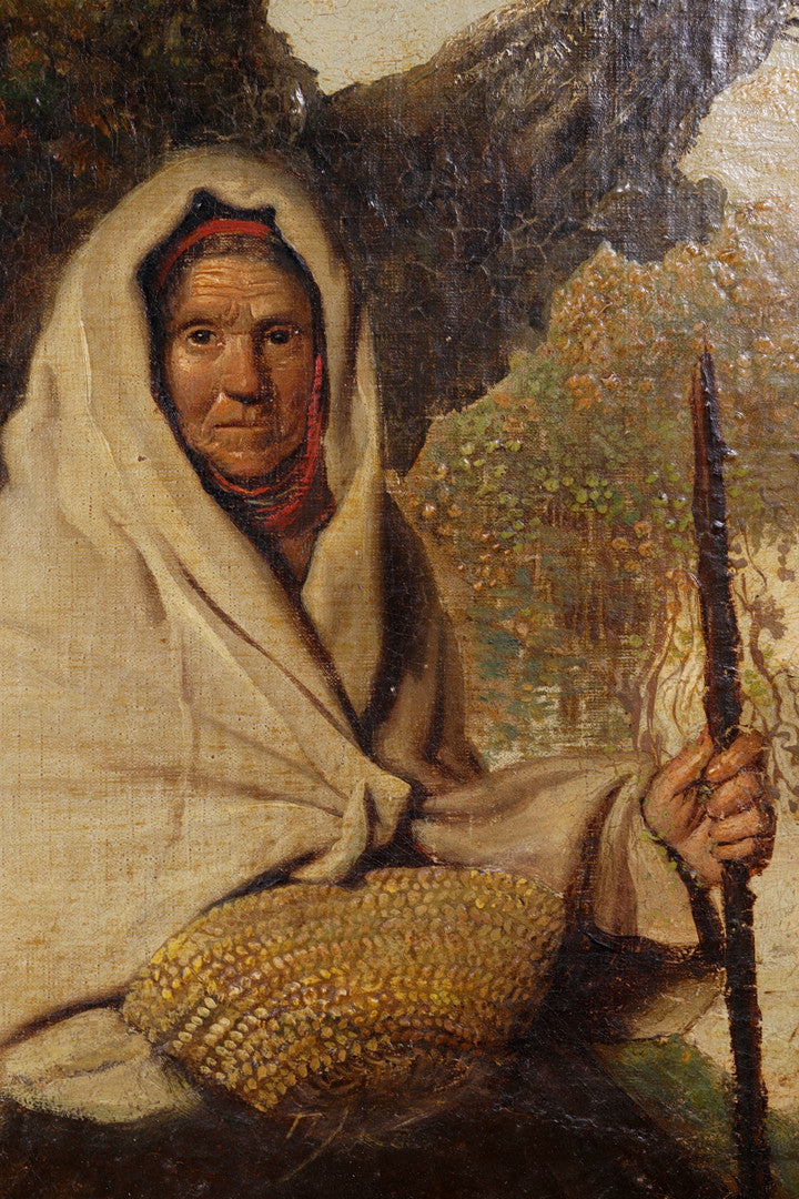 "The Peasant Girl" – Oil on Canvas after Giacomo Ceruti by P. Valeriani, Italian School, 19th Century