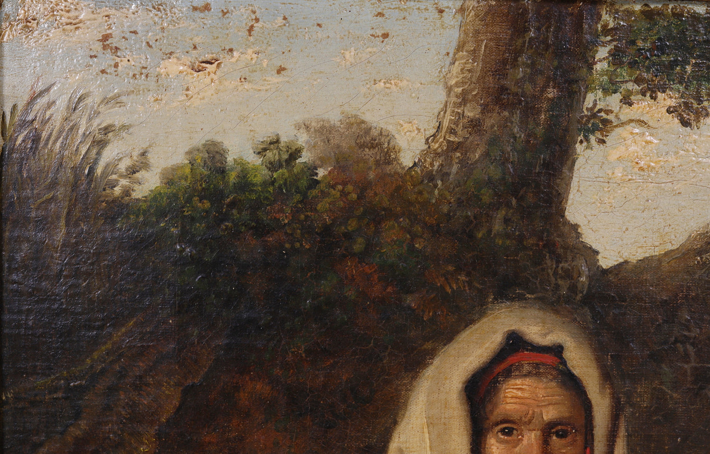 "The Peasant Girl" – Oil on Canvas after Giacomo Ceruti by P. Valeriani, Italian School, 19th Century