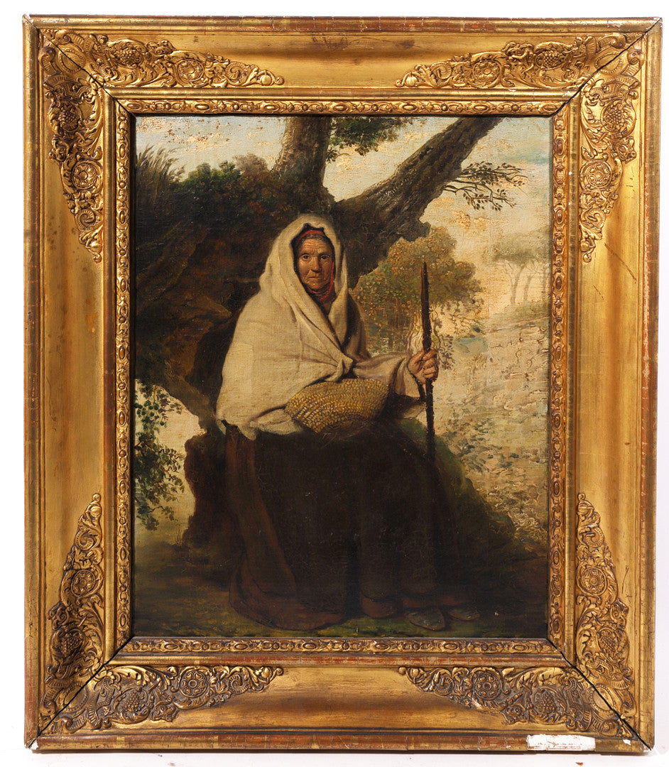 "The Peasant Girl" – Oil on Canvas after Giacomo Ceruti by P. Valeriani, Italian School, 19th Century