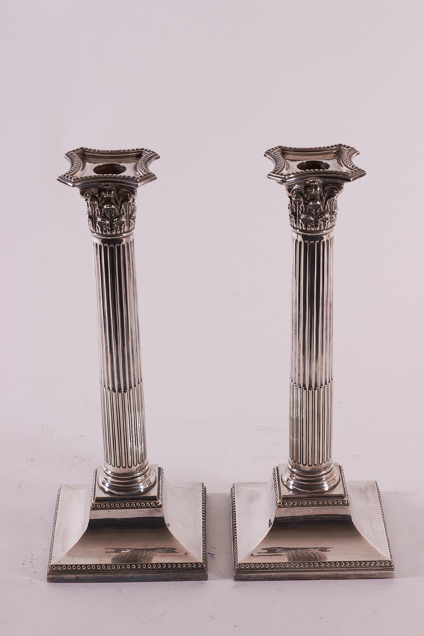 Pair of Antique Alpaca Candleholders, England, 1900s