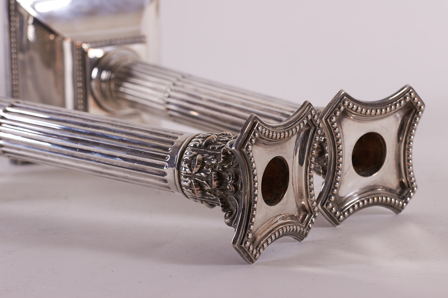 Pair of Antique Alpaca Candleholders, England, 1900s