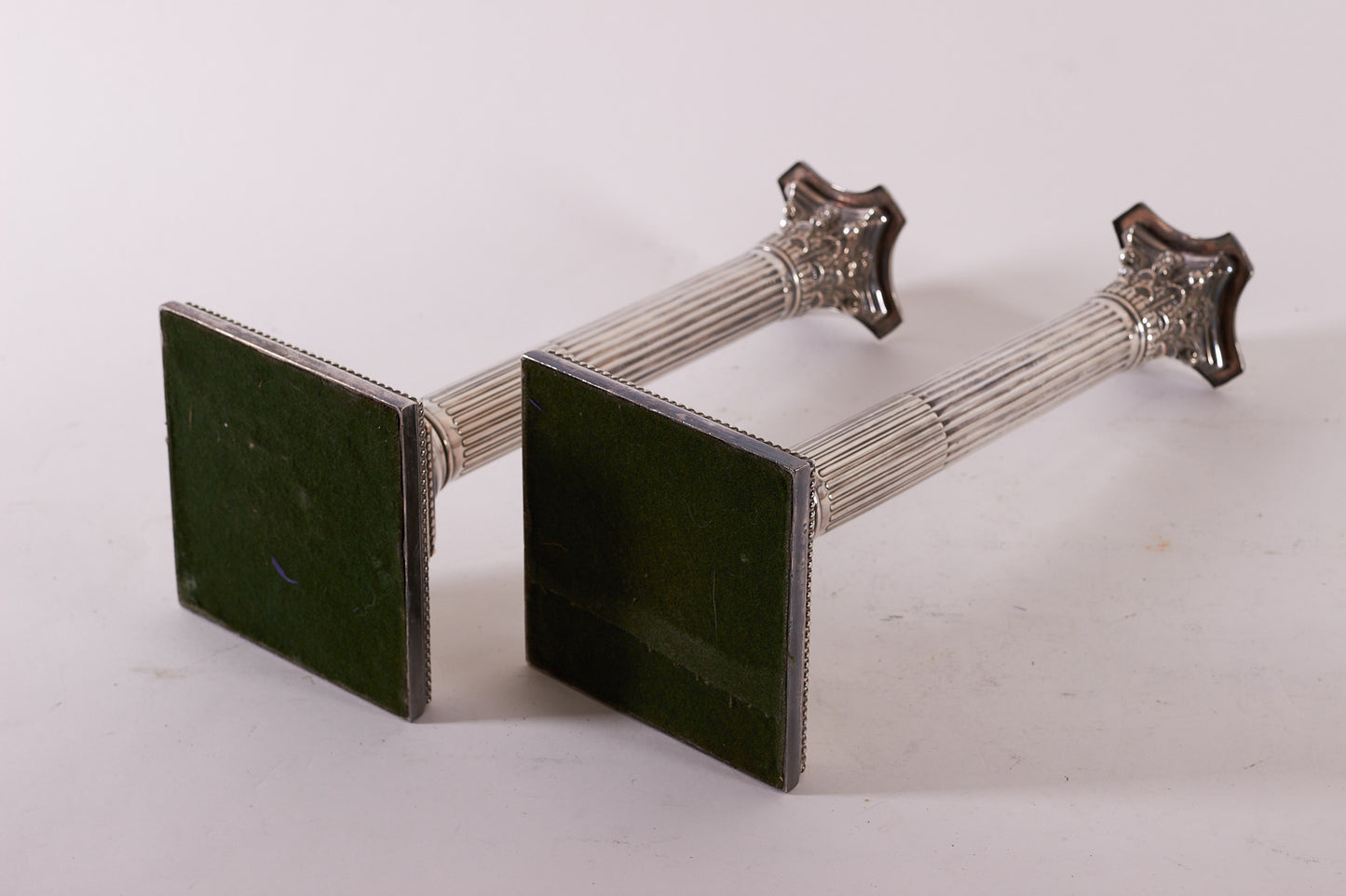 Pair of Antique Alpaca Candleholders, England, 1900s