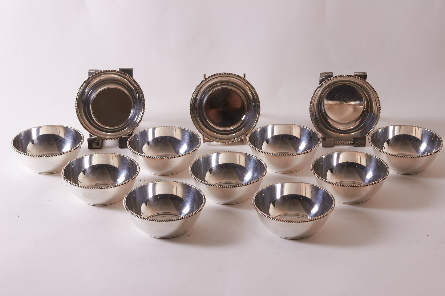 Antique Set of 12pcs 800 Silver Small Bowls