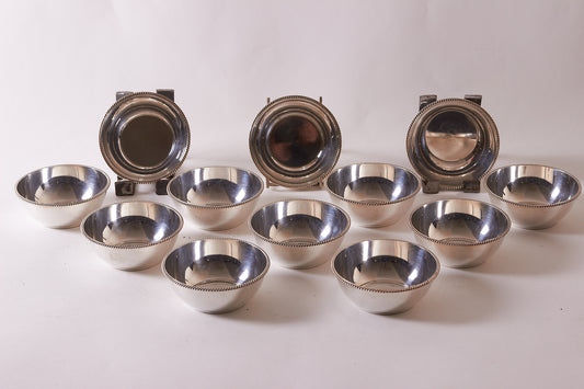 Antique Set of 12pcs 800 Silver Small Bowls