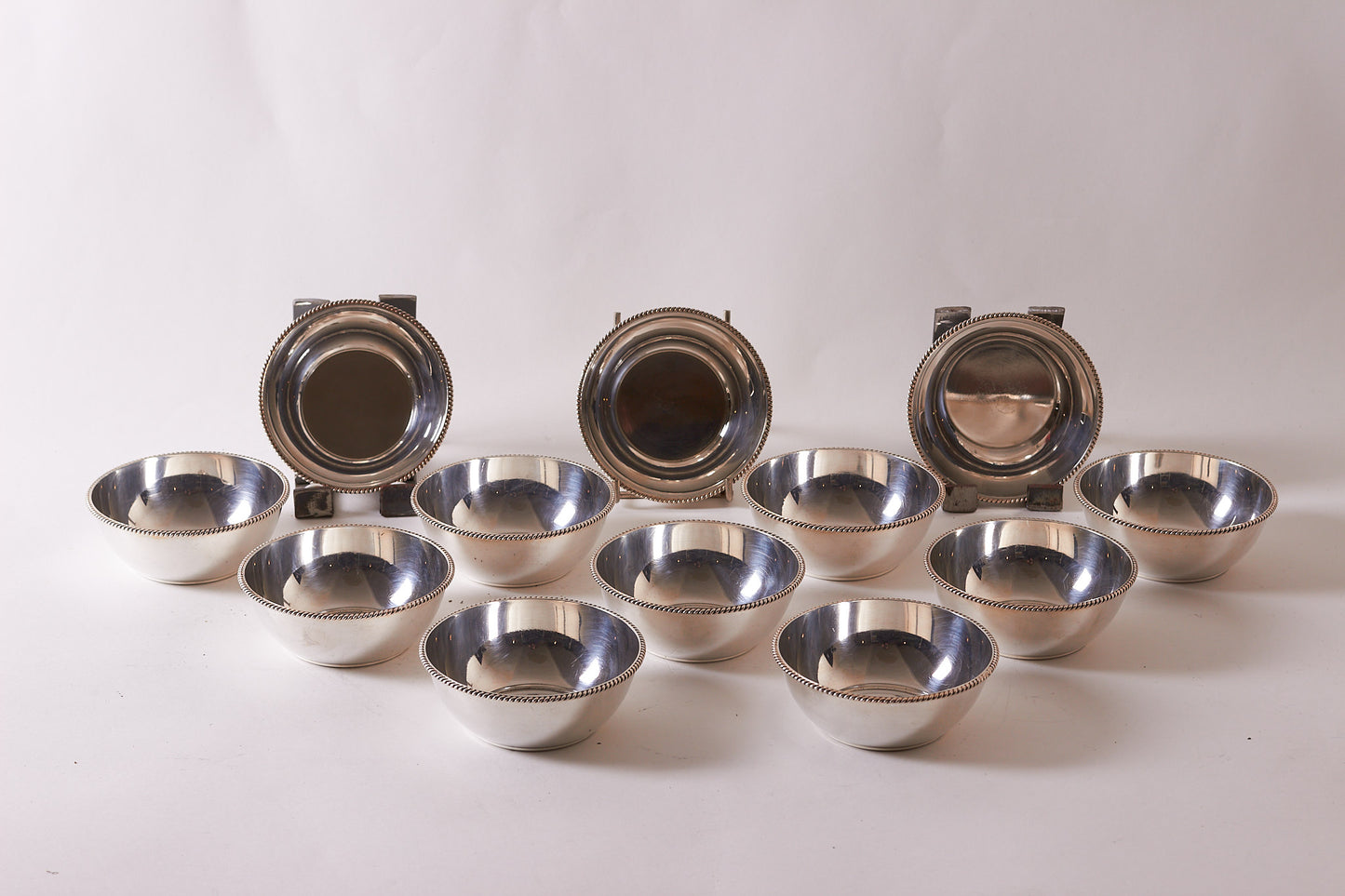 Antique Set of 12pcs 800 Silver Small Bowls