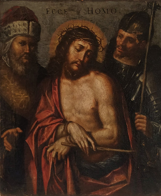 "Ecce Homo" by Jacopo Ligozzi (1547-1627), Oil on Canvas, Italy, 16th Century